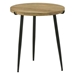 Pilar Round Solid Wood Top End Table Natural and Black - Brown - COA5619