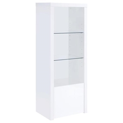 Jude 3-Shelf Engineered Wood Media Tower - High Gloss - White 