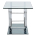 Danville Square U - Shaped Glass Top Side End Table - Chrome - Silver - COA5649