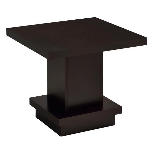 Reston Square Engineered Wood Side End Table - Cappuccino - Brown 