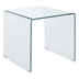 Ripley Squared Tempered Bent Glass Side End Table - Clear