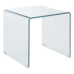 Ripley Squared Tempered Bent Glass Side End Table - Clear 