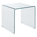 Ripley Squared Tempered Bent Glass Side End Table - Clear - COA5660