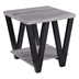 Stevens Engineered Wood End Table - Antique Grey and Black