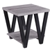 Stevens Engineered Wood End Table - Antique Grey and Black - COA5663