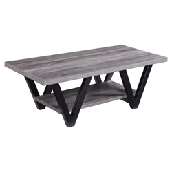 Stevens Engineered Wood Coffee Table - Antique Grey and Black 