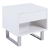 Atchison 1-Drawer Rectangular End Table - White High Gloss