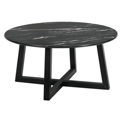 Skylark Round Marble - like SmartTop Coffee Table - Black 