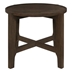 Cota Round Solid Wood End Table - Dark - Brown