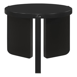 Cordova Round Solid Wood End Table - Black 