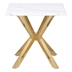 Visalia Faux Marble Top Stainless Steel End Table - Gold