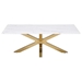 Visalia Faux Marble Top Stainless Steel Coffee Table - Gold - COA5790