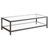 Trini 1-Shelf Glass Top Coffee Table - Black Nickel - Clear