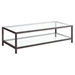 Trini 1-Shelf Glass Top Coffee Table - Black Nickel - Clear - COA5827