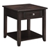 Bradford 1-Drawer Square Wood End Table - Walnut - Brown