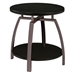 Dacre Round Engineered Wood Top Side End Table - Dark Grey - Black - COA5858