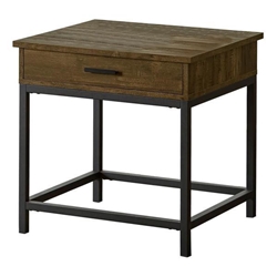 Byers 1-Drawer Square Engineered Wood End Table - Brown Oak 