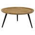 Zoe Round Mango Wood Coffee Table Natural and Black - Brown