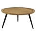 Zoe Round Mango Wood Coffee Table Natural and Black - Brown - COA5954