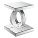 Breena Rectangular Mirrored Acrylic End Table - Silver - COA5970