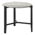 Tandi Round Faux Marble Side End Table - White and Black