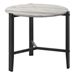 Tandi Round Faux Marble Side End Table - White and Black - COA5989