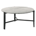 Tandi Round Faux Marble Coffee Table White and Black - COA5990