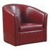 Turner Upholstered Barrel Back Swivel Chair - Red Leatherette