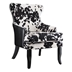 Trea Accent Chair with Cowhide Print Upholstery - Black and White - Espresso Finish Legs