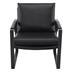 Rosalind Accent Chair - Black Smooth Vegan Leather - Gunmetal Finish Frame