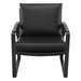 Rosalind Accent Chair - Black Smooth Vegan Leather - Gunmetal Finish Frame - COA6361