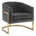 Alamor Accent Chair with Gold Frame - Dark Grey Velvet