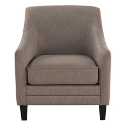 Liam Upholstered Sloped Arm Accent Club Chair - Camel - Black Finish Legs - Brown 