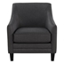 Liam Upholstered Sloped Arm Accent Club Chair - Barely - Black