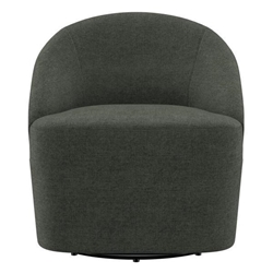 Leon Upholstered Barrel Accent Swivel Chair - Hunter - Green 