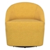 Leon Upholstered Barrel Accent Swivel Chair - Mustard - Yellow