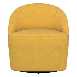 Leon Upholstered Barrel Accent Swivel Chair - Mustard - Yellow 