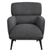 Andrea Accent Chair with Wood Frame - Grey Fabric - Black Metal Legs - COA6376