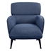 Andrea Accent Chair - Blue Upholstery - Black Metal Legs