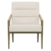 Kirra Accent Chair with Upholstered Seat and Back - Cream Fabric - Gold Finish Metal Frame and Arms - White - COA6383