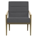 Kirra Accent Chair with Upholstered Seat and Back - Dark Grey Fabric - Gold Finish Metal Frame and Arms - COA6384