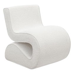 Ronea Boucle Upholstered Armless Curved Chair - Cream 