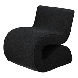 Ronea Boucle Upholstered Armless Curved Chair - Charcoal 