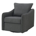 Madia Upholstered Sloped Arm Swivel Glider Chair - Charcoal - Grey