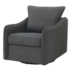 Madia Upholstered Sloped Arm Swivel Glider Chair - Charcoal - Grey 