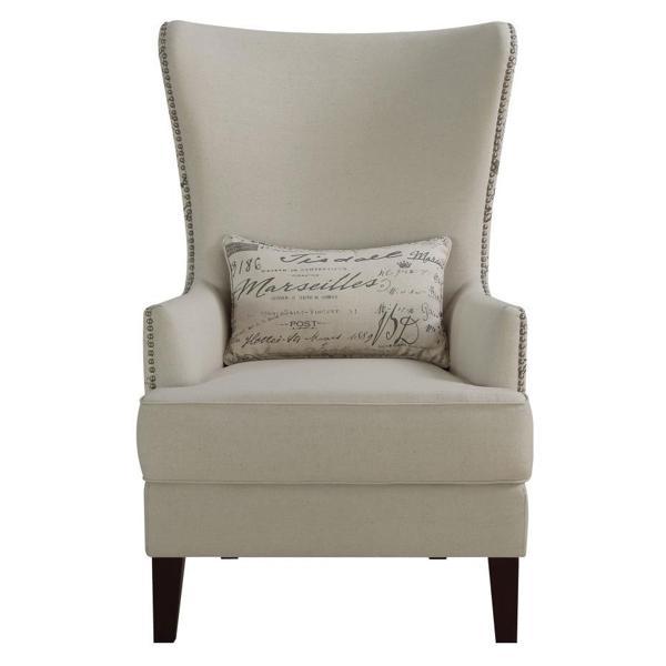 Pippin Accent Chair with French Script Fabric - Cream 