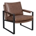 Rosalind Accent Chair with Flat Metal Frame - Gunmetal Finish Frame - umber Brown Leatherette