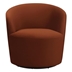 Joyce Upholstered Barrel Back Swivel Chair - Burnt Orange