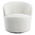 Joyce Upholstered Barrel Back Swivel Chair - White Faux Sheep Skin