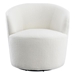 Joyce Upholstered Barrel Back Swivel Chair - White Faux Sheep Skin - COA6419